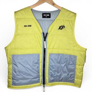 Full Send Bright Puffer Vest Men Nelk Boys Mesh Back Full Zip L